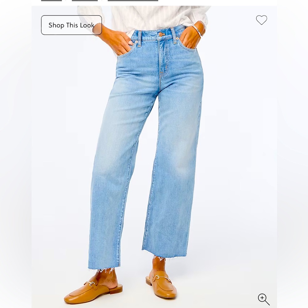 NWT J.Crew High Rise Slim Wide Leg Jean Mid Wash size 32